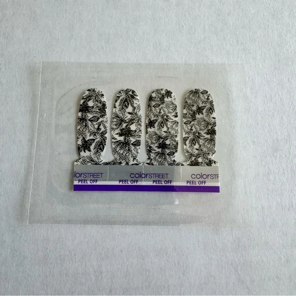 *Exclusive* Color Street: Out of Office | Floral Black Clear Overlay Summer - Picture 5 of 15